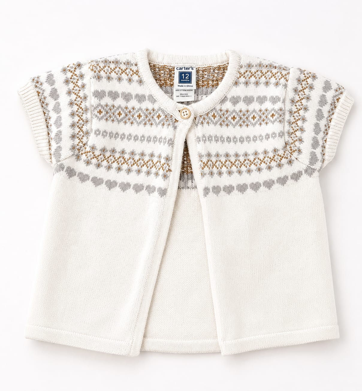 Cárdigan Carter's beige tejido